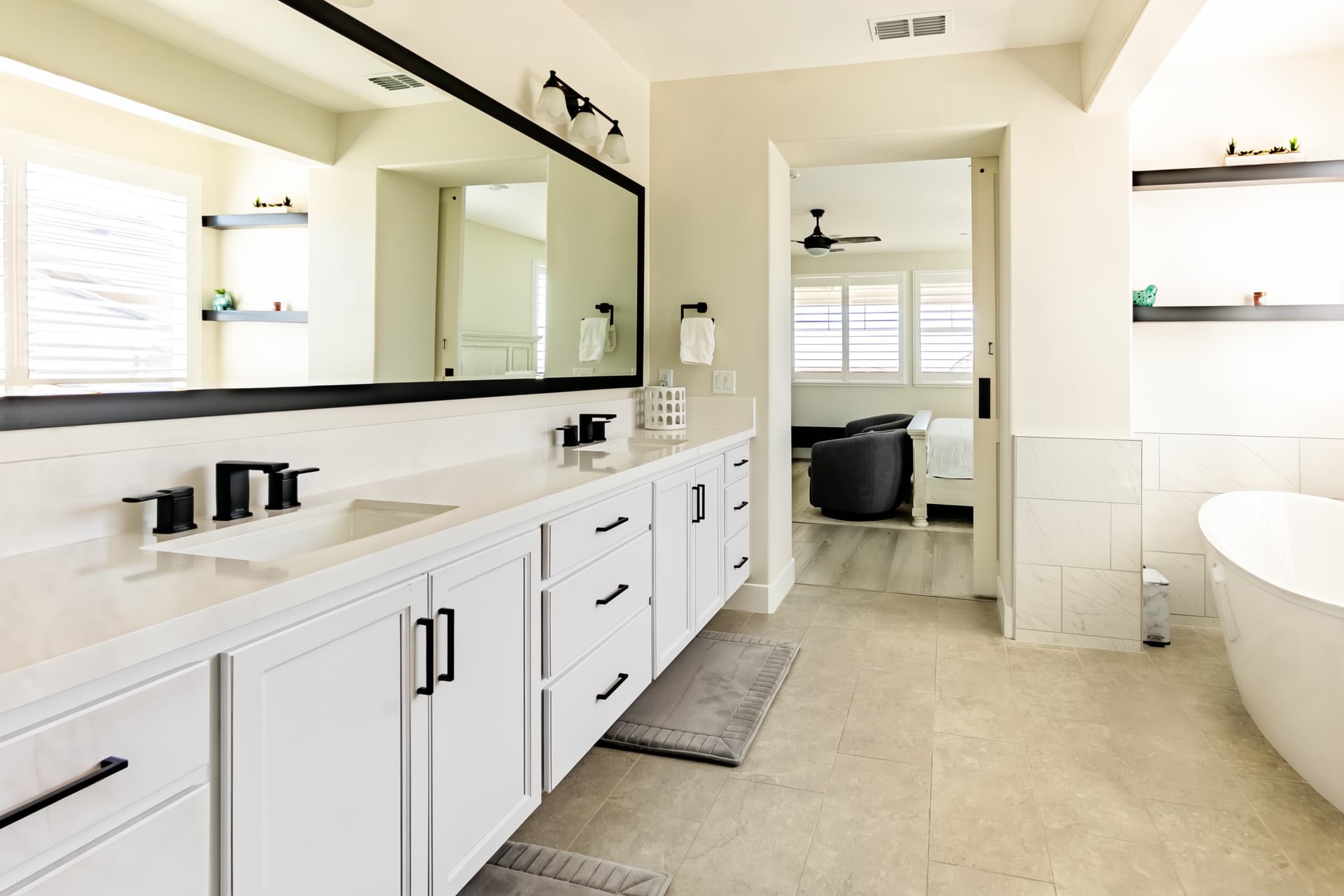 Luxury master bathroom with modern fixtures